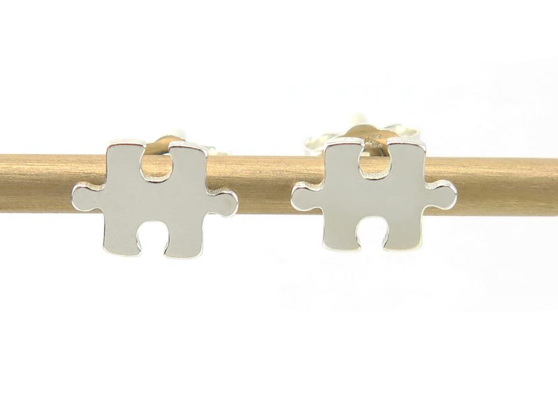Jigsaw Puzzle Piece Stud Earrings - Stellify