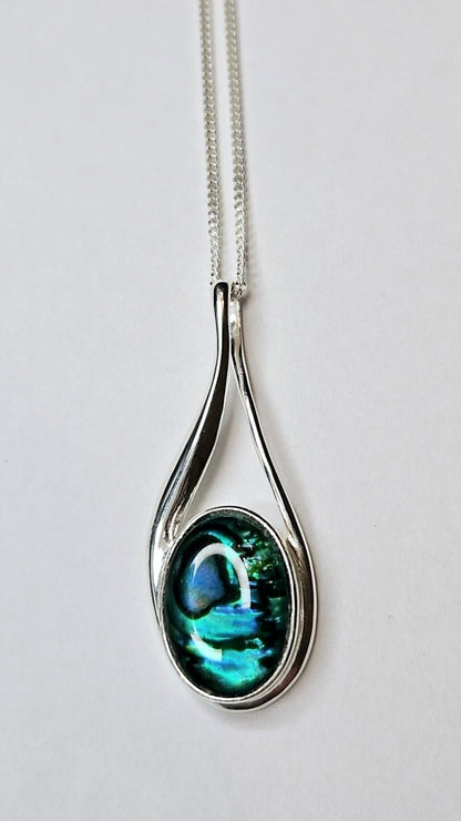 Sally Courage Collection Sterling Silver & Paua Shell Necklace - Stellify