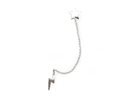Lightning Bolt and Star Ear Chained Stud Earrings - Stellify
