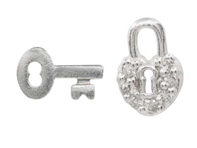 Lock and Key Stud Earrings - Stellify