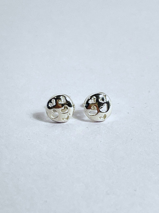 Open Heart Round Stud Earrings - Stellify