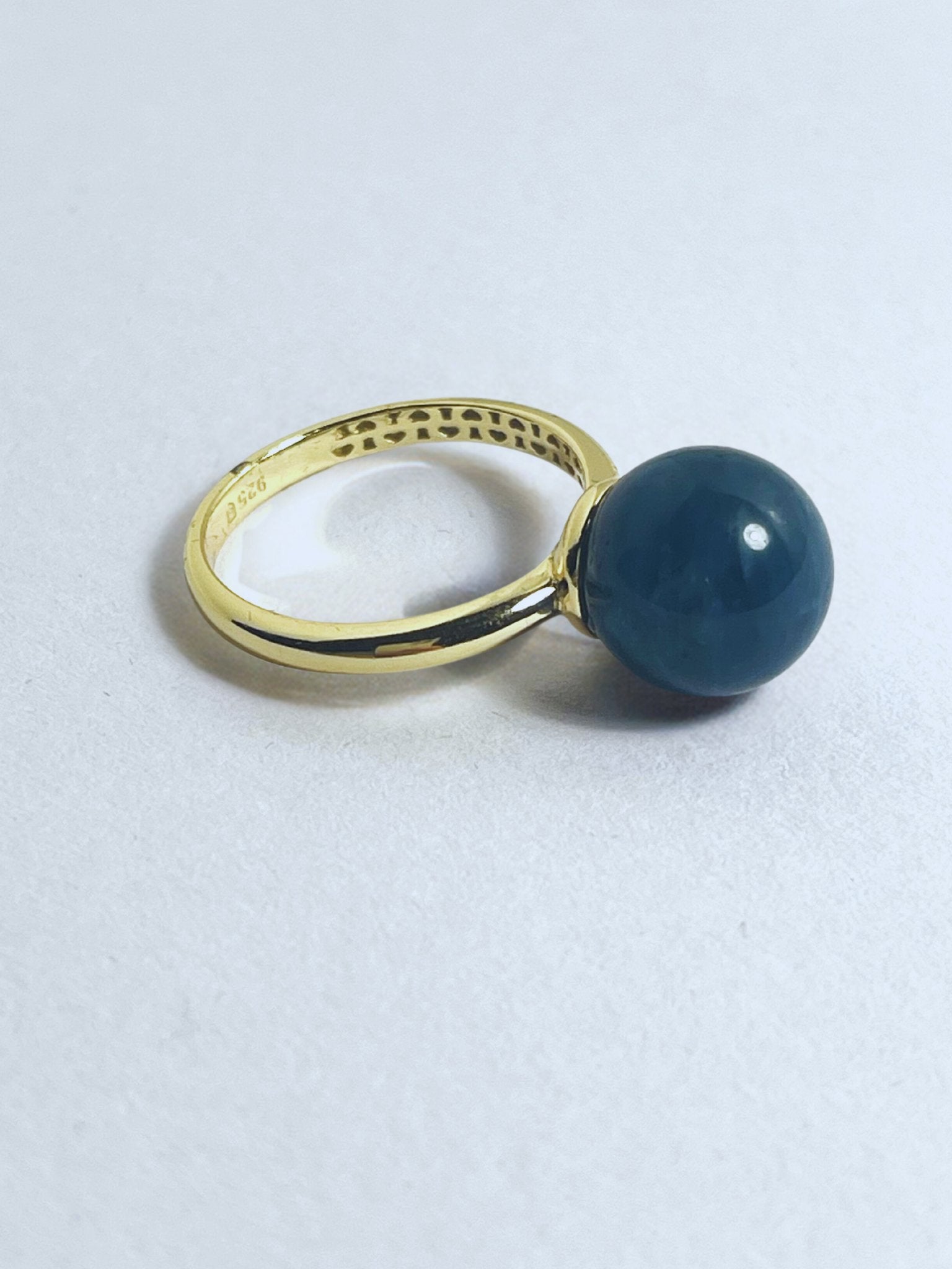 Radiant Gold-Plated Neon Apatite Ball Ring - Stellify