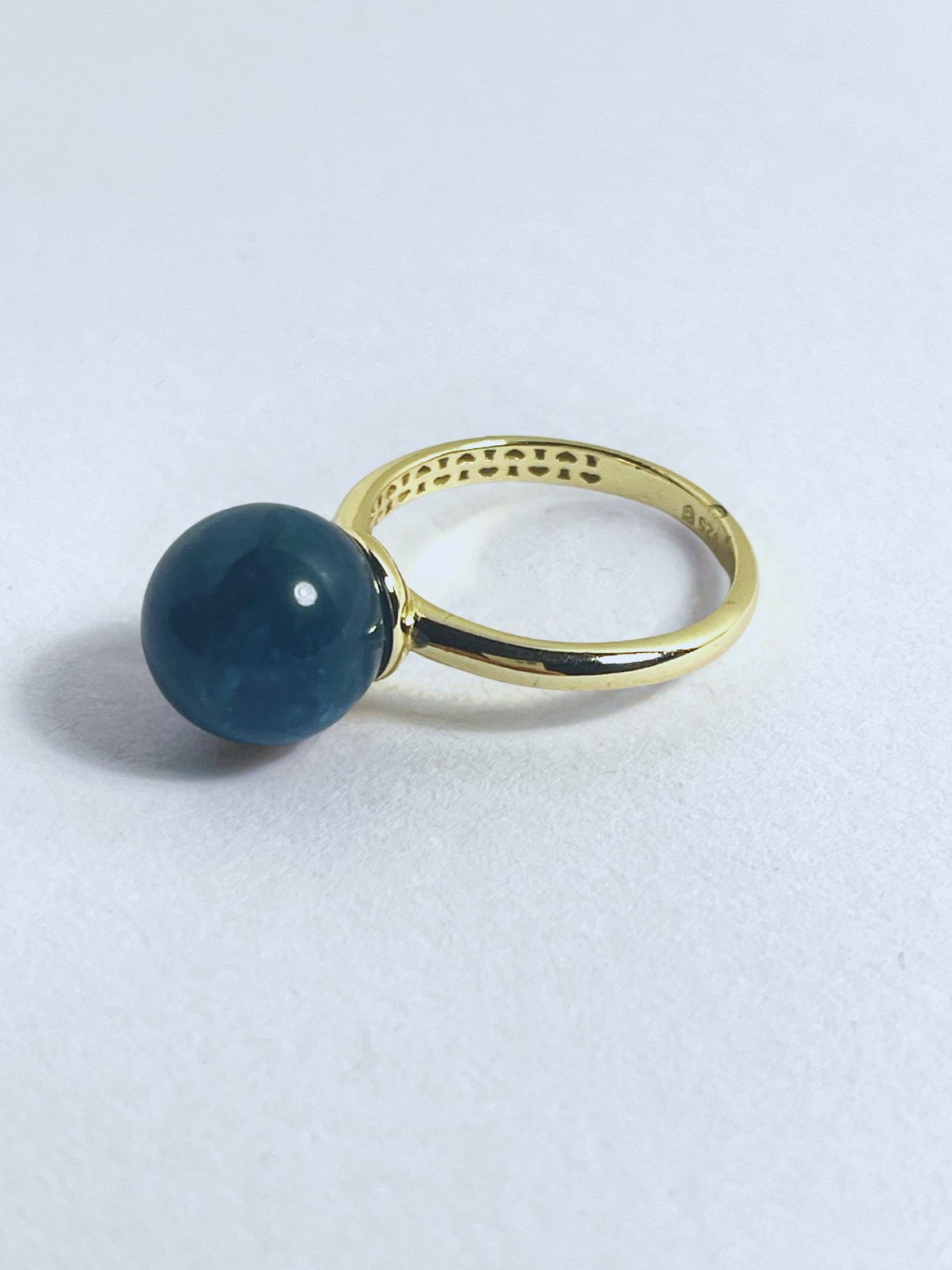 Radiant Gold-Plated Neon Apatite Ball Ring - Stellify