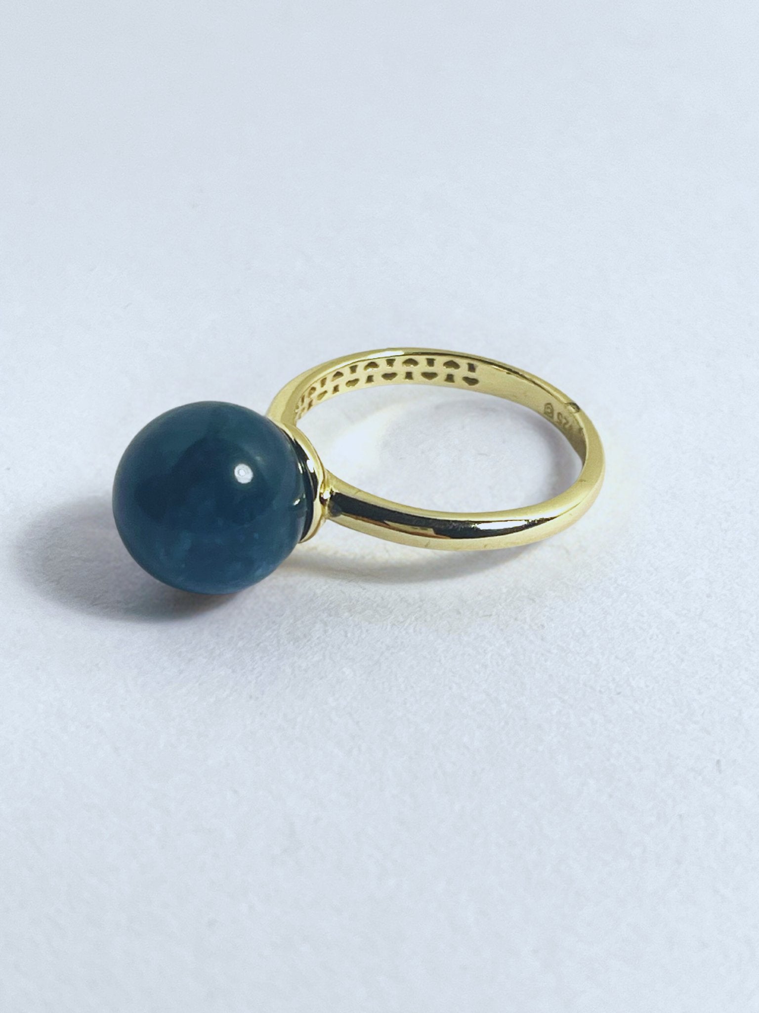 Radiant Gold-Plated Neon Apatite Ball Ring - Stellify