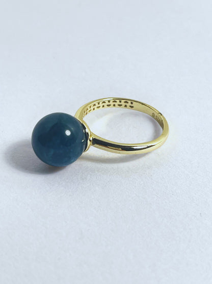 Radiant Gold-Plated Neon Apatite Ball Ring - Stellify