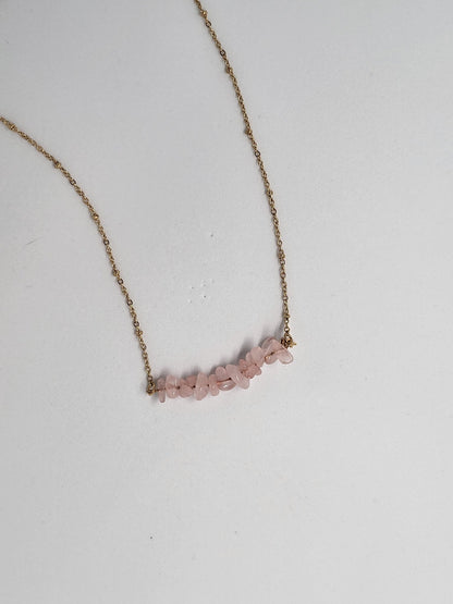 Rose Quartz Crystal Healing Necklace - Stellify