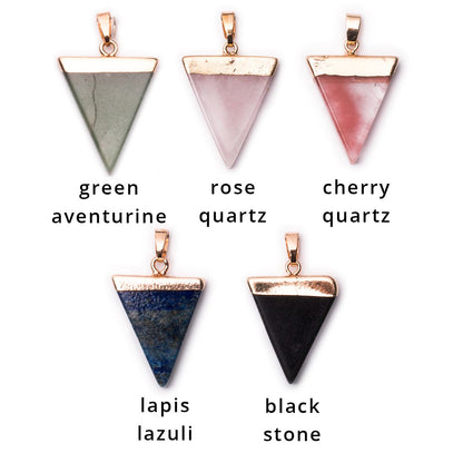Rose Quartz Triangle Pendant - Stellify