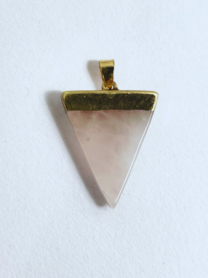 Rose Quartz Triangle Pendant - Stellify