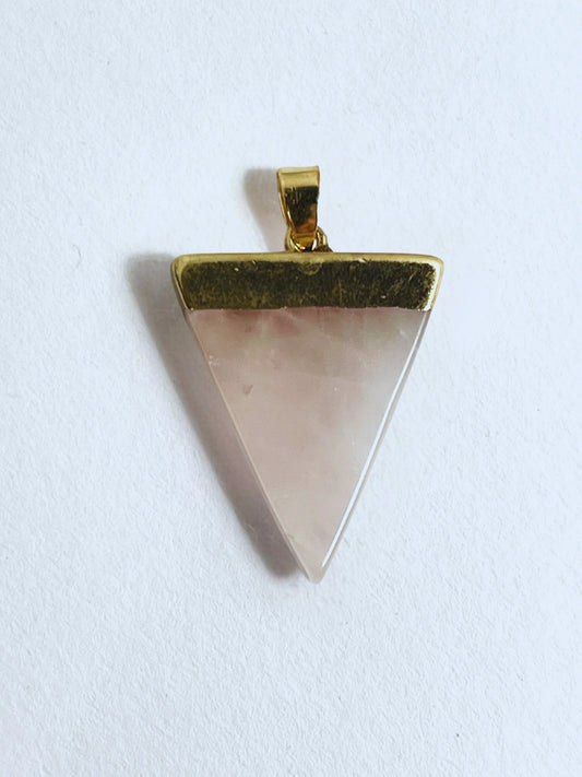 Rose Quartz Triangle Pendant - Stellify