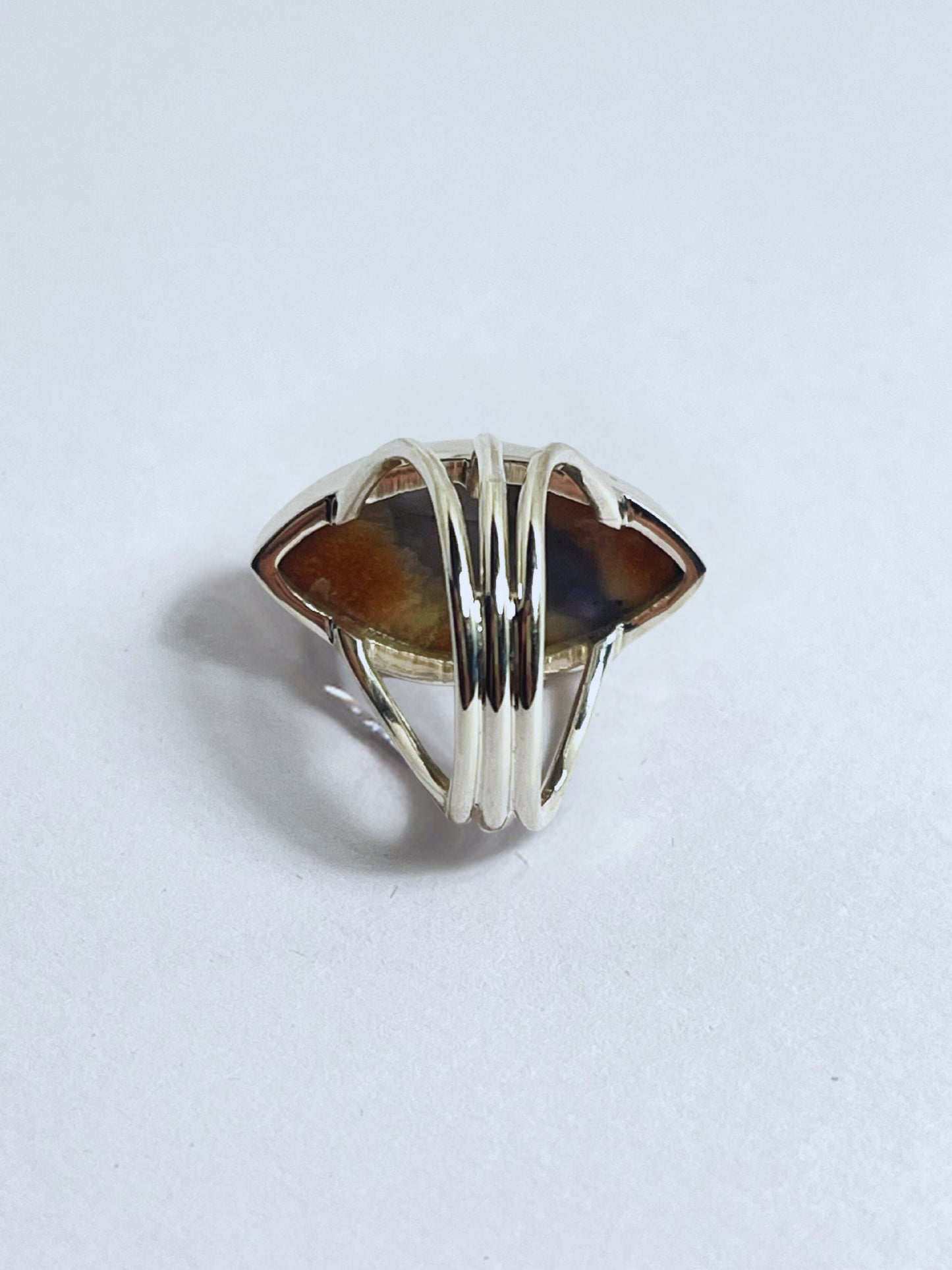 Sterling Silver 13ct Marquise Cut Iolite Sunstone Statement Ring - Stellify