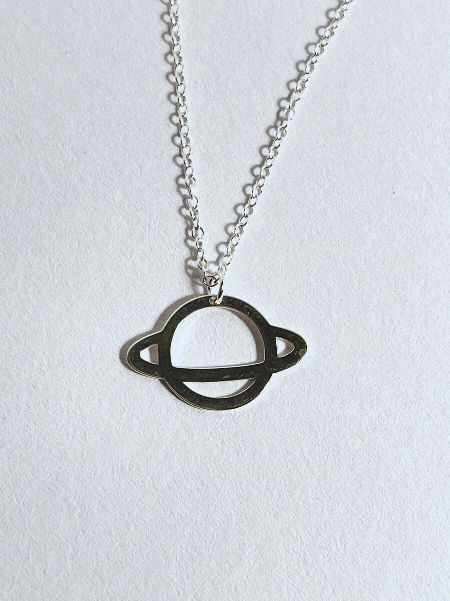 Sterling Silver Cute Saturn Pendant Necklace - Stellify