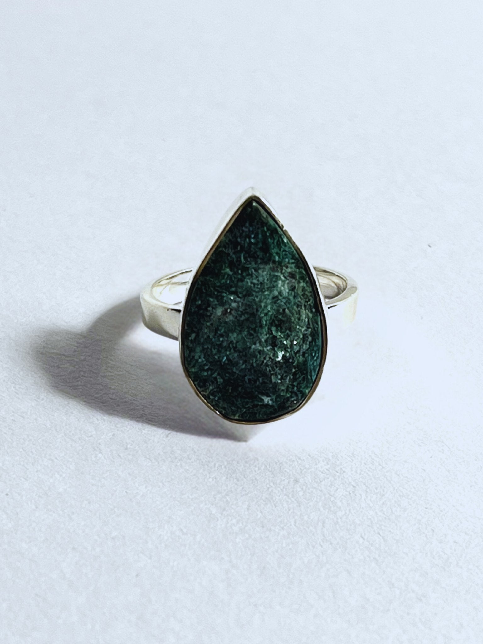 Sterling Silver Fuchsite Raw Drusy Statement Ring - Stellify