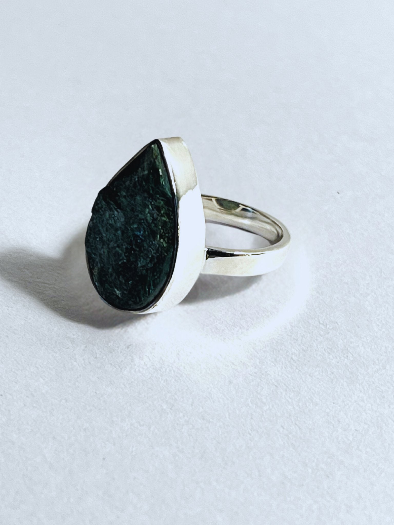 Sterling Silver Fuchsite Raw Drusy Statement Ring - Stellify
