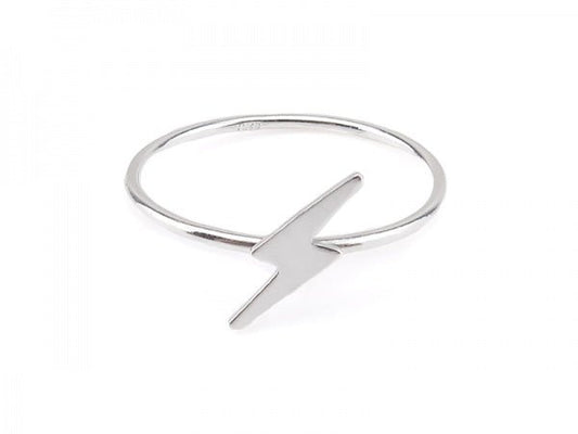 Sterling Silver Lightning Bolt Stacking Rings - Stellify